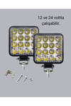 16 LED Off-Road Çalışma Lambası – Alüminyum Gövde, Suya ve Darbeye Dayanıklı, 12/24V