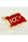 1614834749 Cumhuriyetin 100. Yılına Özel Yaka (233448) Rozet-Gümüş Rengi