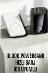 22.5W Magsafe Kablosuz Şarjlı Powerbank Dijital Ekran ve Hızlı Şarj
