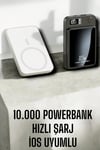 22.5W Magsafe Kablosuz Şarjlı Powerbank Dijital Ekran ve Hızlı Şarj
