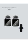 2in1 Kablosuz Yaka Mikrofonu iOS ve Android Uyumlu