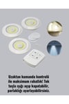 3 Lü Pilli Kablosuz Led Spot Lamba Seti Kumandalı Kolay Montaj Aydınlatma