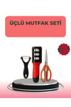3 Parçalı Çok Fonksiyonlu Mutfak Makas Seti – Paslanmaz Çelik, Ergonomik Tasarım