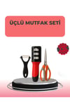 3 Parçalı Çok Fonksiyonlu Mutfak Makas Seti – Paslanmaz Çelik, Ergonomik Tasarım