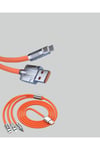 3’ü 1 Arada Kablo – 120W Hızlı Şarj ve Veri Aktarımı Özellikli