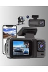 360° Kapsama Sahip Full HD Araç Kamerası 3’lü Kayıt Gece Görüşlü DashCam