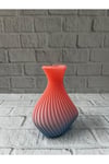 3D Dalga Desenli Kalp Formlu Dekoratif Vazo Pembe 15 cm