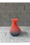 3D Dalga Desenli Kalp Formlu Dekoratif Vazo Pembe 15 cm