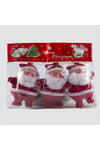 3'lü Noel Baba Yılbaşı Ağaç Süsü