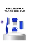 4’lü Evcil Hayvan Tüy Temizleme Seti – Paslanmaz Çelik,Plastik, Pratik ve Hijyenik Bakım