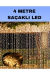 4 Metre Icicle Şelale Led Perde Işık Sarı Aydınlatma