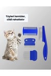 4 Parçalı Evcil Hayvan Tarak Seti – Paslanmaz Çelik Dişli, Ergonomik Saplı
