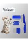4 Parçalı Evcil Hayvan Tarak Seti – Paslanmaz Çelik Dişli, Ergonomik Saplı