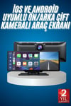 4K Ultra Araç İçi Ön ve Arka Kameralı Ekran HD 2 Kameralı Torpido Üstü Araç Multimedya