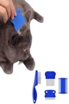 4'lü Bit Pire Tarağı Set Kedi Köpek Evcil Hayvan Tüy Toplayıcı Mavi