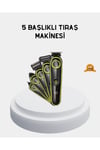 5’i 1 Arada Şarjlı Tıraş Makinesi – Paslanmaz Çelik Başlıklı, Yüz ve Vücut Bakım Cihazı