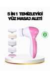 5’i 1 Arada Yüz Temizleme Cihazı – Masaj, Fırça, Peeling ve Krem Uygulama Aparatlı