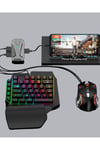 5in1 Mobil Oyun Kiti Bluetooth 5.3 Mini RGB Klavye Mouse Dönüştürücü Seti