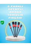 5'li Araba Temizlik Fırçaları-Farklı Boyutlu Fırçalarla Derinlemesine Temizlik