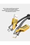 65W Çoklu Şarj Kablosu 4’ü 1 Arada Örgülü Hızlı Veri Aktarım USB-C USB-A