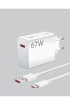 67 Watt Güvenli Hızlı Şarj Adaptörü Samsung M31 M33 M51 Uyumlu