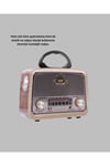 Ahşap Nostaljik Radyo Bluetooth USB SD Kart Destekli