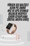 Akıllı Saat 3 Kordonlu Ve Aksesuarlı Bayanlar Için Şık Rose renk