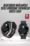 Akıllı Saat Amoled Ekran Metal Ve Deri Kordonlu Uyku ve Sağlık Takibi Titreşimli