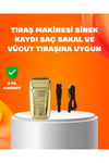 Altın Renk Kablolu Sakal Tıraş Makinesi Çelik Bıçaklı 3W Motor