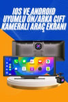 Android ve İOS Uyumlu Ön Arka Çift Kameralı Araç Ekranı Dokunmatik CarPlay