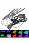 Araç İçi Ayak Altı 12'li Şerit Led Işık Uzaktan Kumandalı RGB Işıklı Ses ve Müziğe Duya