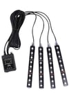 Araç Içi Aydınlatma Kumandalı 12 Led Ayak Altı Led Ambiyans Işığı Sese Duyarlı Kumandalı