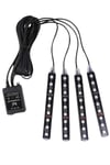 Araç Içi Aydınlatma Kumandalı 12 Led Ayak Altı Led Ambiyans Işığı Sese Duyarlı Kumandalı