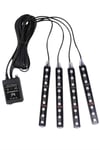 Araç Içi Aydınlatma Kumandalı 12 Led Ayak Altı Led Ambiyans Işığı Sese Duyarlı Kumandalı