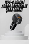 Araç İçi Şarj Cihazı 38W Güç Kapasiteli Type-C Girişli Araba Çakmaklık