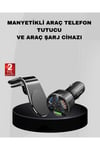 Araç İçi Telefon Tutucu + Quick Charge 3.0 Araç Şarj Cihazı Seti