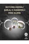 Asılabilir Mini Boyun Fanı | 1000mAh Şarjlı, Turbo Güçlü Rüzgar