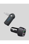 AUX Bluetooth Adaptör ve 38W Hızlı Araç Şarj Cihazı Seti