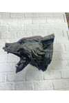 Ayı Tasarım Siyah 3D Duvar Heykeli
