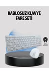 Beyaz Kablosuz Klavye Fare Seti Kablosuz Fare USB Alıcı PC Uyumlu