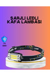 Beyaz Led Işık Sensörlü Kafa Lambası Lityum Batarya Led El Fenerli Şarjlı