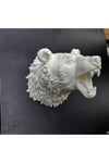 Beyaz Renk 3D Ayı Başı Duvar Dekoru