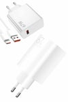 Beyaz Ultra Plus Hızlı Şarj Seti Şarj Adaptörü ve Kablosu 67W
