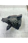 BFS Dekoratif Siyah Ayı Duvar Heykeli Asılabilir Hediyelik 25x19 cm