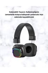 Bluetooth 5.3 Rainbow Işıklı Kulak Üstü Kablosuz Kulaklık