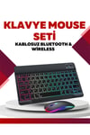 Bluetooth 5.3 Destekli Şarjlı Taşınabilir Klavye + Mouse Kombinasyonu