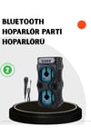 Bluetooth Bağlantılı LED Işıklı Taşınabilir Hoparlör – 1200 mAh Şarjlı, FM Radyolu