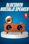 Bluetooth Nostalji Speaker Radyo Gramofon Ahşap Renk Vintage - MKR7147-7559