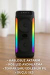 Çift 4 inç Hoparlörlü RGB Işıklı Bluetooth Ses Sistemi