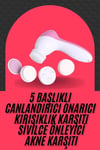 Cilt Temizleme ve Masaj Aleti 5 Başlıklı Akne ve Önleyici